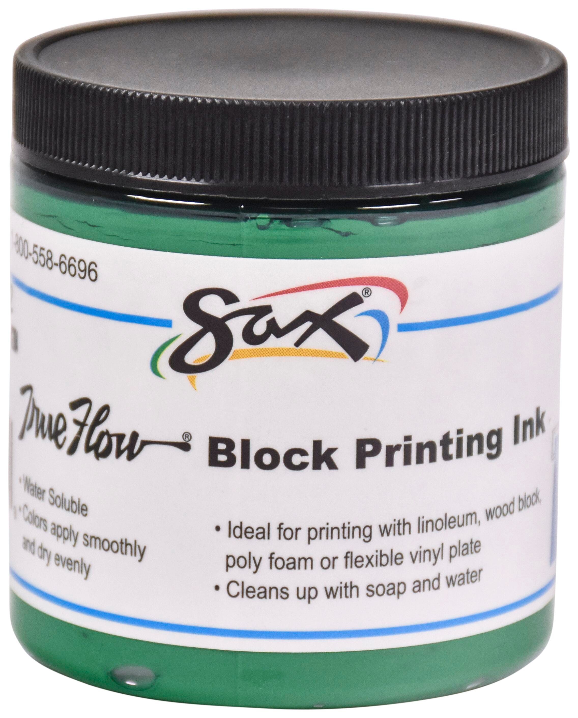 Sax Water Soluble Block Printing Ink, 8 Ounce Jar, Green 461912